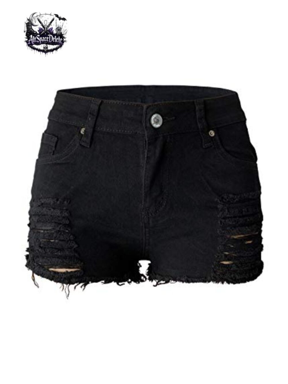 Ripped Denim Shorts Mid Rise Body Enhancing Curvy Cutoff Distressed